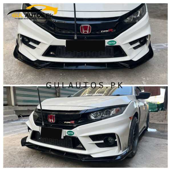Honda Civic Front Spike Style Splitter For FC Bumper Model 2017-2024 | ABS Front Canard – 3 Pieces Honda Civic Front Spike Style Splitter For FC Bumper Model 2017-2024 | ABS Front Canard – 3 Pieces